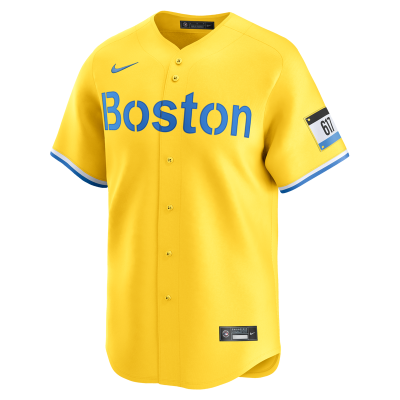 Boston Red Sox Baseball Jersey, Gold Limited Sportswear Jersey Shirt, Lightweight Breathable Athletic Jersey, Casual Gift for Men