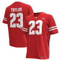 Wisconsin Badgers Football Jersey, Red Sportswear Jersey Shirt, Lightweight Breathable Athletic Jersey, Casual Gift for Men, Style 201149680