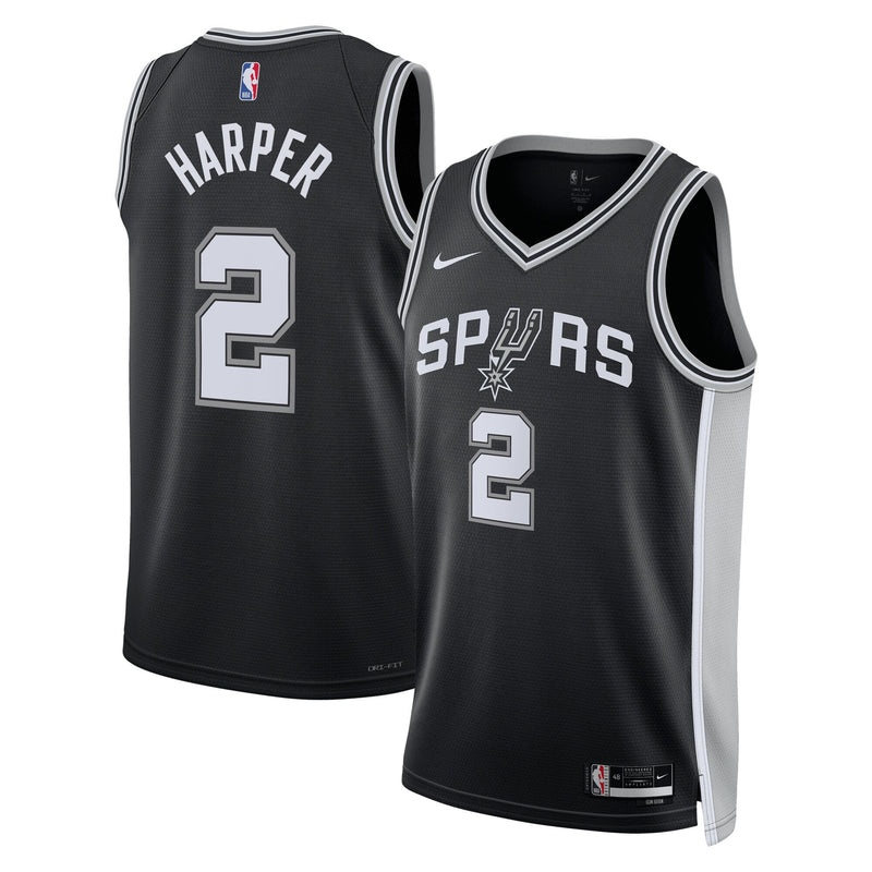 Dylan Harper San Antonio Spurs Basketball Jersey, Black Swingman Sportswear Jersey Shirt, Sleeveless Athletic Tank Jersey, Casual Gift for Men