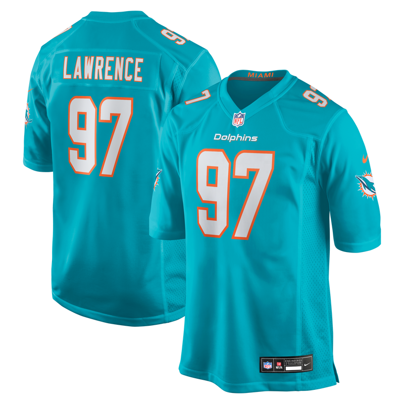 Rashard Lawrence Miami Dolphins Football Jersey, Aqua Game Sportswear Jersey Shirt, Lightweight Breathable Athletic Jersey, Casual Gift for Men