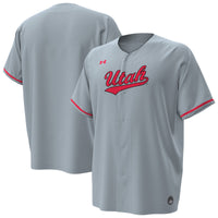 Utah Utes Baseball Jersey, Gray Replica Sportswear Jersey Shirt, Lightweight Breathable Athletic Jersey, Casual Gift for Men