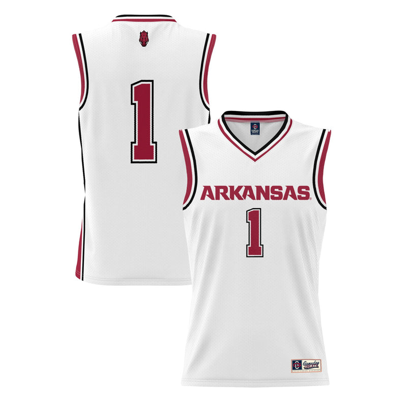 Arkansas Razorbacks Lightweight Basketball Jersey, White Sportswear Jersey Shirt, Sleeveless Athletic Tank Jersey, Casual Gift for Men