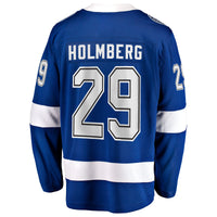 Pontus Holmberg Tampa Bay Lightning Hockey Jersey, Blue Sportswear Jersey Shirt, Long Sleeve Hockey Sweater Jersey, Casual Gift for Men