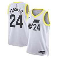 Walker Kessler Utah Jazz Basketball Jersey, White Swingman Sportswear Jersey Shirt, Sleeveless Athletic Tank Jersey, Casual Gift for Men