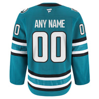San Jose Sharks Hockey Jersey, Teal Authentic Sportswear Jersey Shirt, Long Sleeve Hockey Sweater Jersey, Casual Gift for Men, Style 202056773