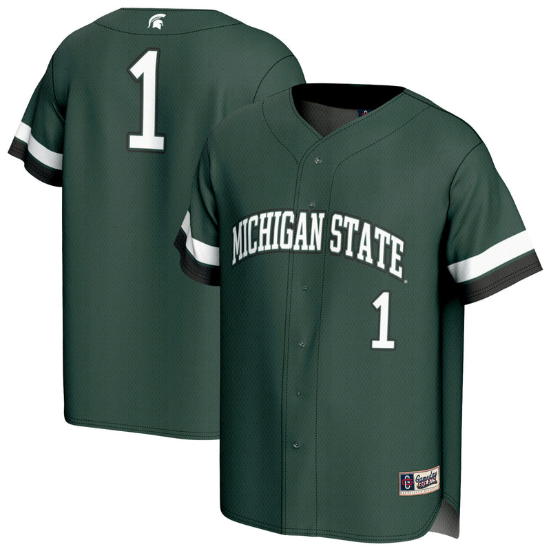 Michigan State Spartans Baseball Jersey, Green Fashion Sportswear Jersey Shirt, Lightweight Breathable Athletic Jersey, Casual Gift for Men
