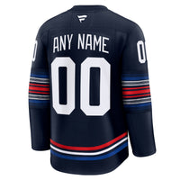 New York Rangers Hockey Jersey, Navy Premium Sportswear Jersey Shirt, Long Sleeve Hockey Sweater Jersey, Casual Gift for Men, Style 202055719