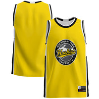 Michigan Tech Huskies Basketball Jersey, Gold Lightweight Sportswear Jersey Shirt, Sleeveless Athletic Tank Jersey, Casual Gift for Men