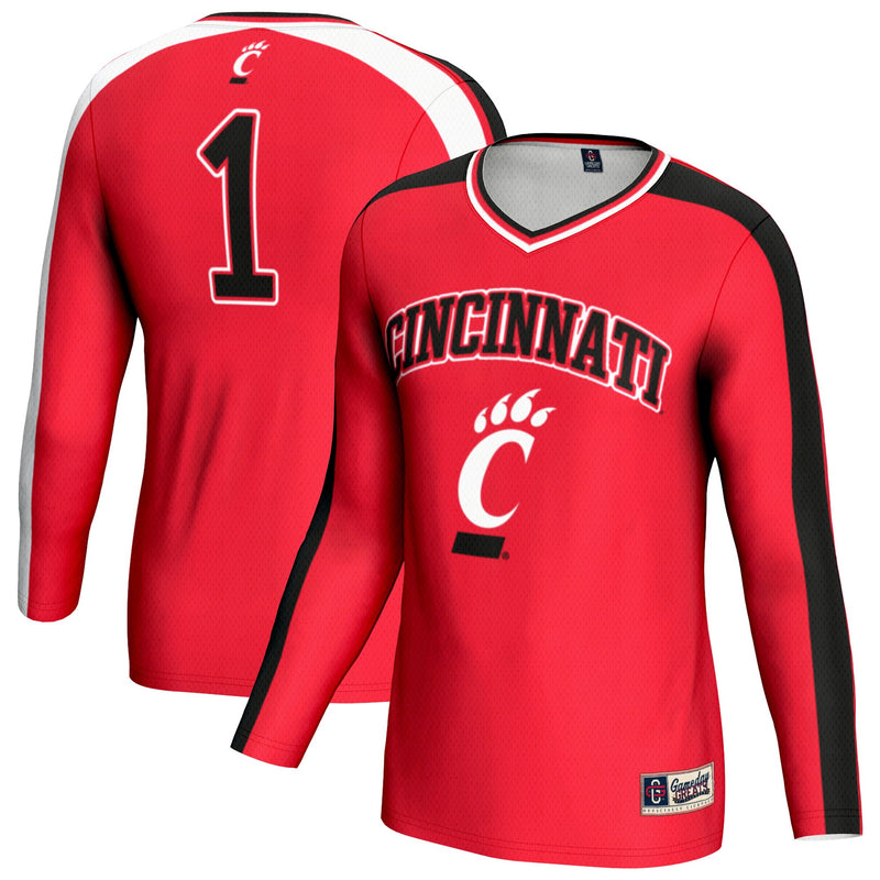 Cincinnati Bearcats Volleyball Jersey, Red Fashion Sportswear Jersey Shirt, Lightweight Breathable Athletic Jersey, Casual Gift for Men