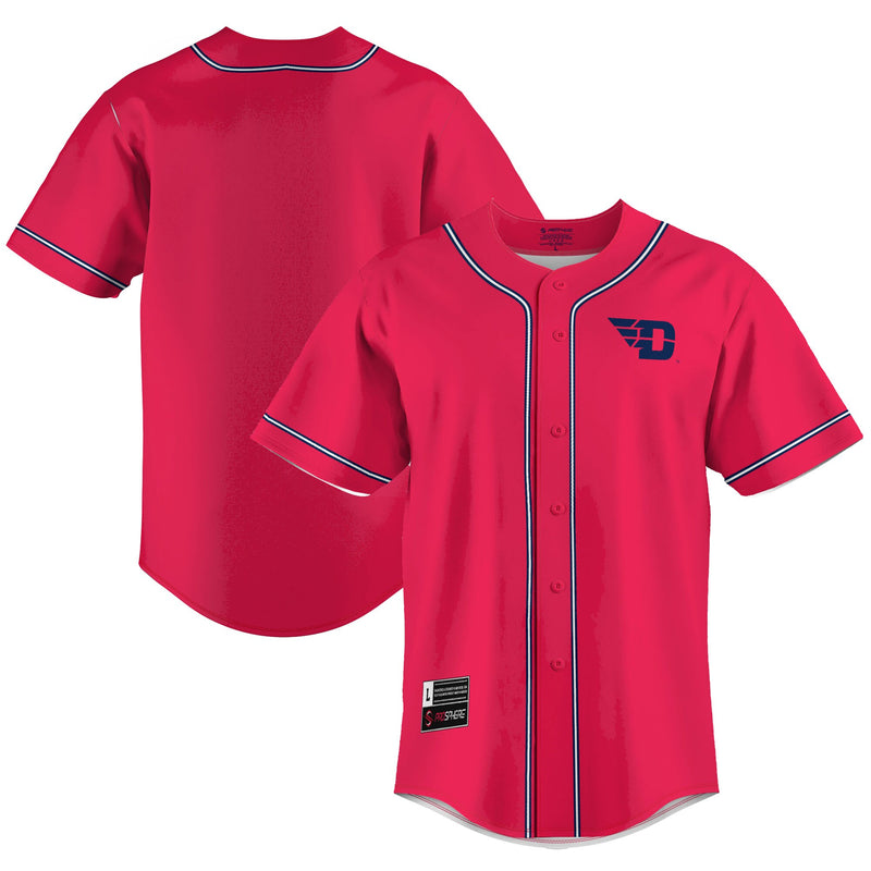 Dayton Flyers Baseball Jersey, Red Lightweight Sportswear Jersey Shirt, Lightweight Breathable Athletic Jersey, Casual Gift for Men