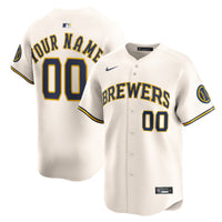 Milwaukee Brewers Baseball Jersey, Cream Sportswear Jersey Shirt, Lightweight Breathable Athletic Jersey, Casual Gift for Men, Style 202644556