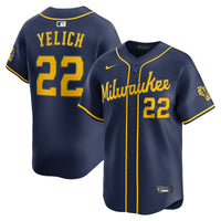 Christian Yelich Milwaukee Brewers Baseball Jersey, Navy Sportswear Jersey Shirt, Lightweight Breathable Athletic Jersey, Casual Gift for Men
