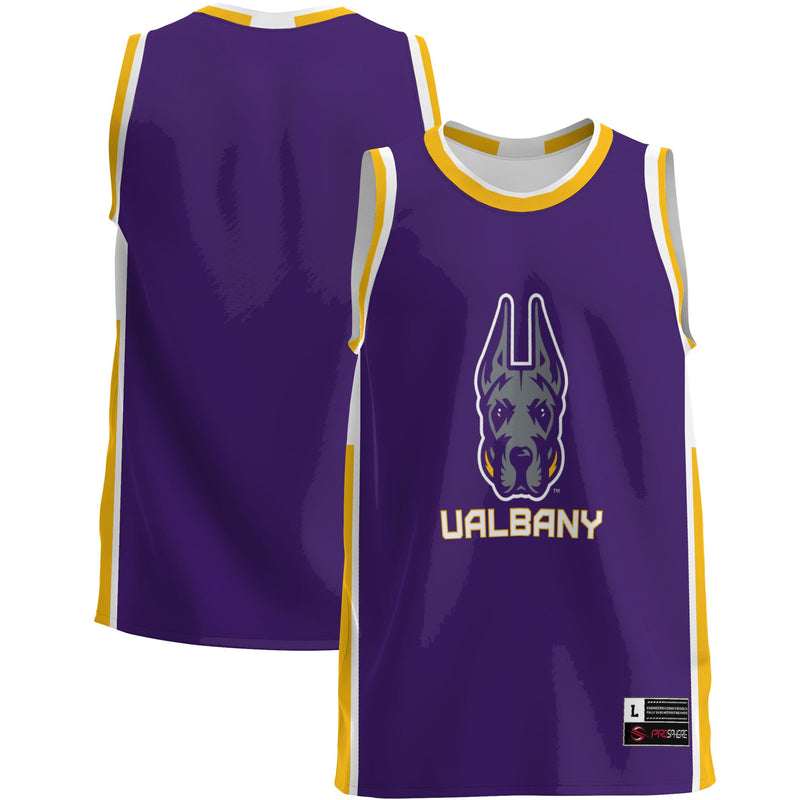UAlbany Great Danes Basketball Jersey, Purple Lightweight Sportswear Jersey Shirt, Sleeveless Athletic Tank Jersey, Casual Gift for Men