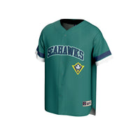 UNC Wilmington Seahawks Baseball Jersey, Teal Sportswear Jersey Shirt, Lightweight Breathable Athletic Jersey, Casual Gift for Men