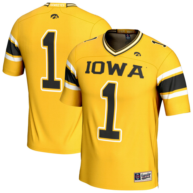 Iowa Hawkeyes Lightweight Collegiate Football Jersey, Gold Sportswear Jersey Shirt, Lightweight Breathable Athletic Jersey, Casual Gift for Men