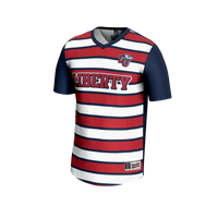 Liberty Flames Soccer Jersey, Navy Fashion Lightweight Sportswear Jersey Shirt, Lightweight Breathable Athletic Jersey, Casual Gift for Men