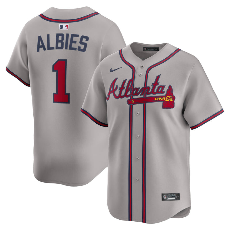 Ozzie Albies Atlanta Braves Baseball Jersey, Gray Limited Sportswear Jersey Shirt, Lightweight Breathable Athletic Jersey, Casual Gift for Men