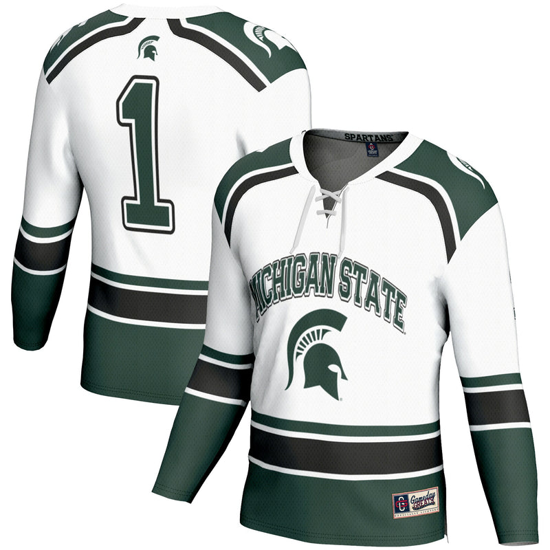 Michigan State Spartans Hockey Jersey, White Sportswear Jersey Shirt, Long Sleeve Hockey Sweater Jersey, Casual Gift for Men, Style 200060822