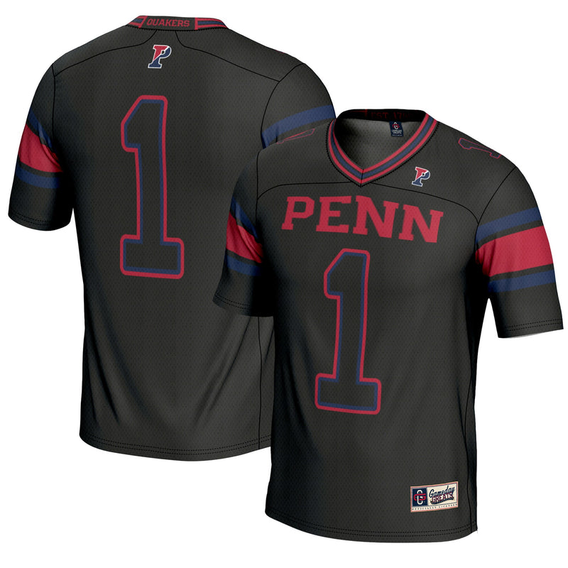 Pennsylvania Quakers Football Jersey, Black Sportswear Jersey Shirt, Lightweight Breathable Athletic Jersey, Casual Gift for Men