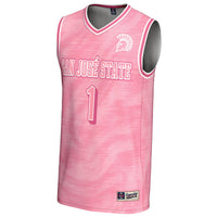 San Jose State Spartans Basketball Jersey, Pink Lightweight Sportswear Jersey Shirt, Sleeveless Athletic Tank Jersey, Casual Gift for Men