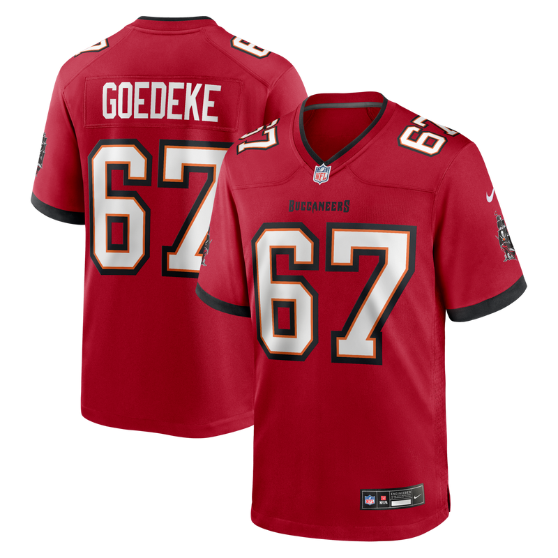 Luke Goedeke Tampa Bay Buccaneers Football Jersey, Red Game Sportswear Jersey Shirt, Lightweight Breathable Athletic Jersey, Casual Gift for Men