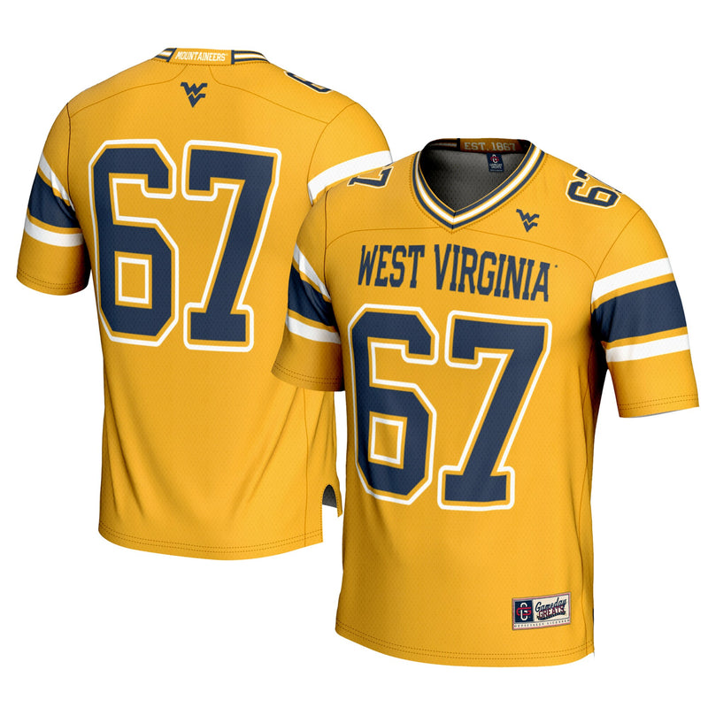 West Virginia Mountaineers Football Jersey, Sportswear Jersey Shirt, Lightweight Athletic Jersey, Casual Gift for Men, Style 200447717