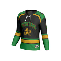 Notre Dame Fighting Irish Hockey Jersey, Black Fashion Sportswear Jersey Shirt, Long Sleeve Hockey Sweater Jersey, Casual Gift for Men