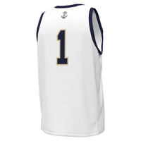Navy Midshipmen Basketball Jersey, White Replica Sportswear Jersey Shirt, Sleeveless Athletic Tank Jersey, Casual Gift for Men