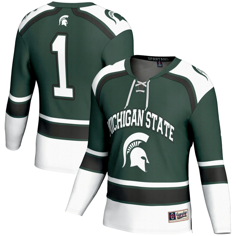 Michigan State Spartans Hockey Jersey, Green Sportswear Jersey Shirt, Long Sleeve Hockey Sweater Jersey, Casual Gift for Men, Style 200060820