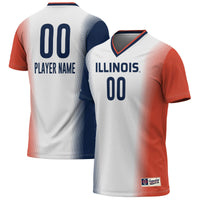 Illinois Fighting Illini Soccer Jersey, White Lightweight Sportswear Jersey Shirt, Lightweight Breathable Athletic Jersey, Casual Gift for Men