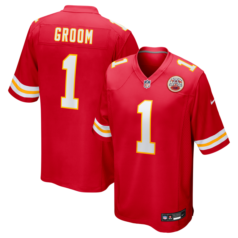 Number Groom Kansas City Chiefs Football Jersey, Red Game Sportswear Jersey Shirt, Lightweight Breathable Athletic Jersey, Casual Gift for Men