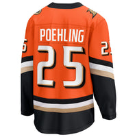 Ryan Poehling Anaheim Ducks Hockey Jersey, Orange Breakaway Home Sportswear Jersey Shirt, Long Sleeve Hockey Sweater Jersey, Casual Gift for Men