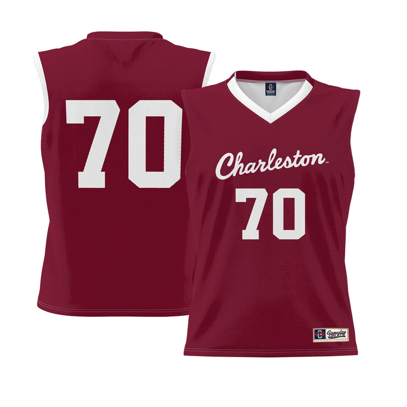 Charleston Cougars Basketball Jersey, Crimson Lightweight Sportswear Jersey Shirt, Sleeveless Athletic Tank Jersey, Casual Gift for Men