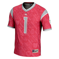 Ohio State Buckeyes Highlight Football Jersey, Scarlet Sportswear Jersey Shirt, Lightweight Breathable Athletic Jersey, Casual Gift for Men
