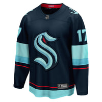 Jaden Schwartz Seattle Kraken Hockey Jersey, Navy Breakaway Home Sportswear Jersey Shirt, Long Sleeve Hockey Sweater Jersey, Casual Gift for Men