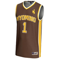 Wyoming Cowboys Basketball Jersey, Brown Lightweight Sportswear Jersey Shirt, Sleeveless Athletic Tank Jersey, Casual Gift for Men