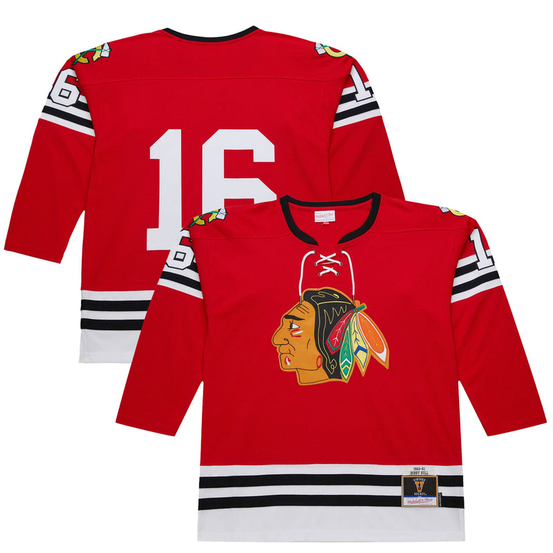 Bobby Hull Chicago Blackhawks Hockey Jersey, Scarlet Sportswear Jersey Shirt, Long Sleeve Hockey Sweater Jersey, Casual Gift for Men