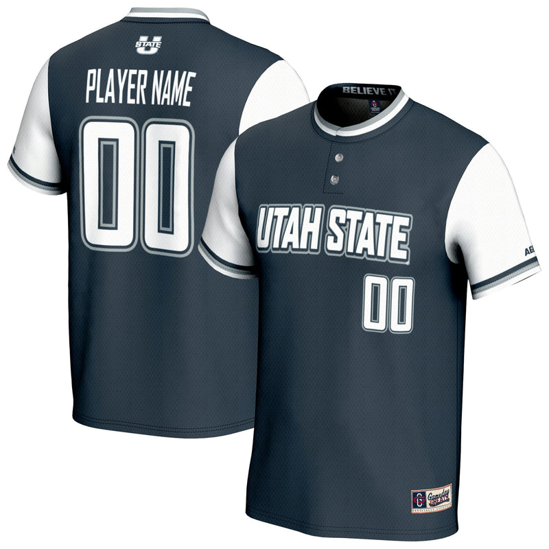 Utah State Aggies Softball Jersey, Navy Fashion Lightweight Sportswear Jersey Shirt, Lightweight Breathable Athletic Jersey, Casual Gift for Men