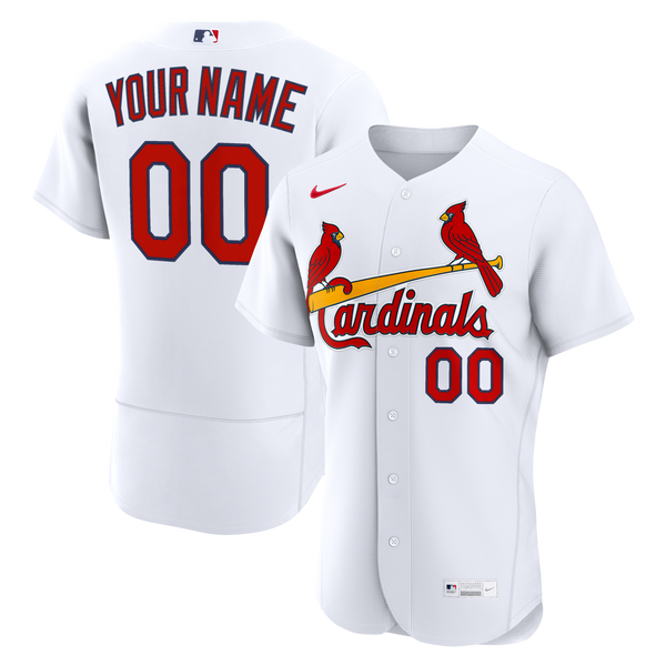 St. Louis Cardinals White Home Authentic Custom Jersey