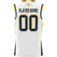 West Virginia Mountaineers Basketball Jersey, White Lightweight Sportswear Jersey Shirt, Sleeveless Athletic Tank Jersey, Casual Gift for Men