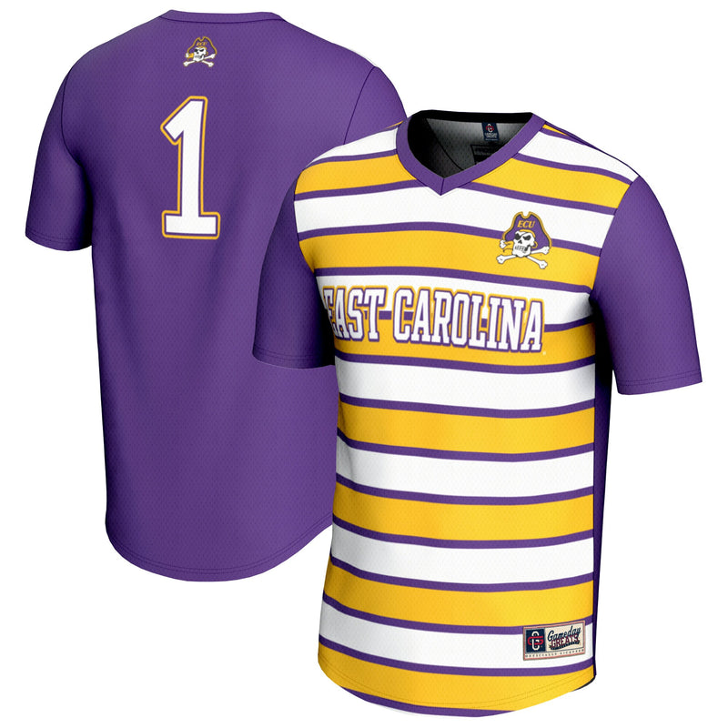 ECU Pirates Soccer Jersey, Purple Fashion Lightweight Sportswear Jersey Shirt, Lightweight Breathable Athletic Jersey, Casual Gift for Men