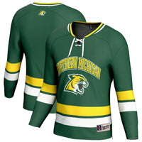 Northern Michigan Wildcats Hockey Jersey, Green Sportswear Jersey Shirt, Long Sleeve Hockey Sweater Jersey, Casual Gift for Men