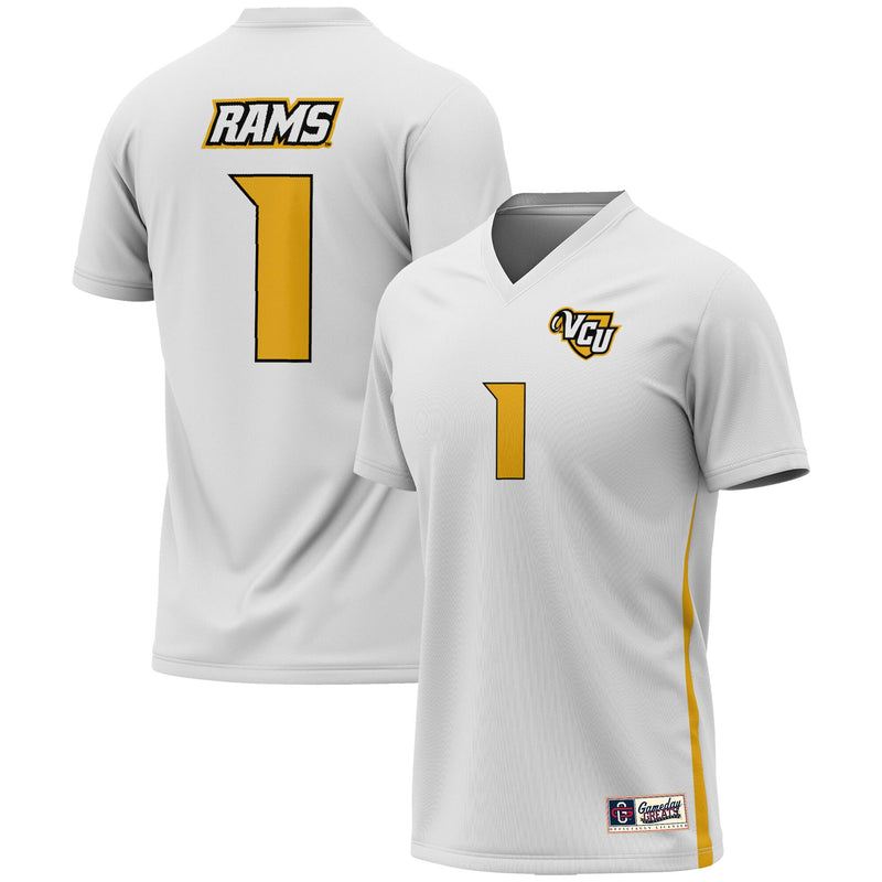 VCU Rams Soccer Jersey, White Fashion Lightweight Sportswear Jersey Shirt, Lightweight Breathable Athletic Jersey, Casual Gift for Men