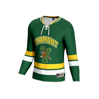 Vermont Catamounts Hockey Jersey, Green Fashion Lightweight Sportswear Jersey Shirt, Long Sleeve Hockey Sweater Jersey, Casual Gift for Men