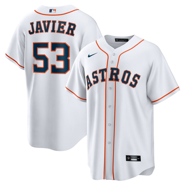 Houston Astros Cristian Javier White Home Replica Jersey