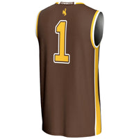 Wyoming Cowboys Basketball Jersey, Brown Lightweight Sportswear Jersey Shirt, Sleeveless Athletic Tank Jersey, Casual Gift for Men