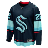 Oliver Bjorkstrand Seattle Kraken Hockey Jersey, Deep Sea Blue Sportswear Jersey Shirt, Long Sleeve Hockey Sweater Jersey, Casual Gift for Men