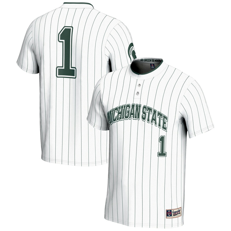 Michigan State Spartans Softball Jersey, White Lightweight Sportswear Jersey Shirt, Lightweight Breathable Athletic Jersey, Casual Gift for Men