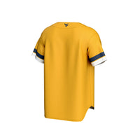 West Virginia Mountaineers Baseball Jersey, Gold Sportswear Jersey Shirt, Lightweight Breathable Athletic Jersey, Casual Gift for Men