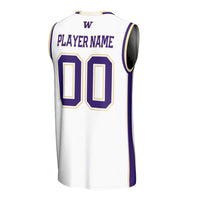 Washington Huskies Basketball Jersey, White Fashion Lightweight Sportswear Jersey Shirt, Sleeveless Athletic Tank Jersey, Casual Gift for Men